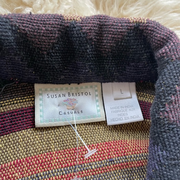 Vintage 90s tapestry jacket barn jacket southwestern woven pattern Susan Bristol - Picture 3 of 7